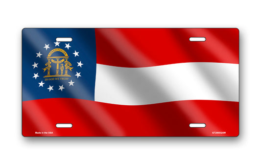 Wavy Georgia State Flag License Plate