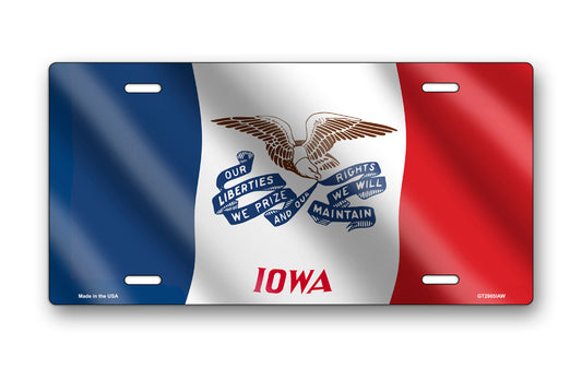 Wavy Iowa State Flag License Plate