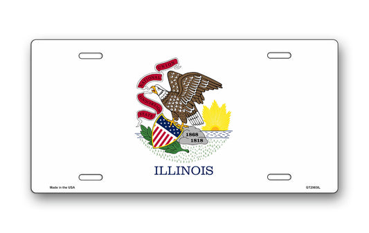 Illinois State Flag License Plate