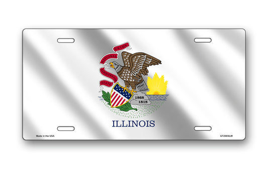 Wavy Illinois State Flag License Plate