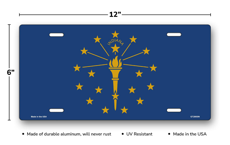Indiana State Flag License Plate