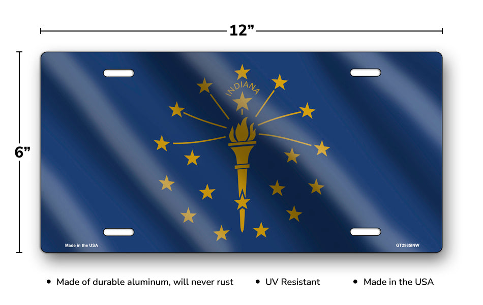 Wavy Indiana State Flag License Plate