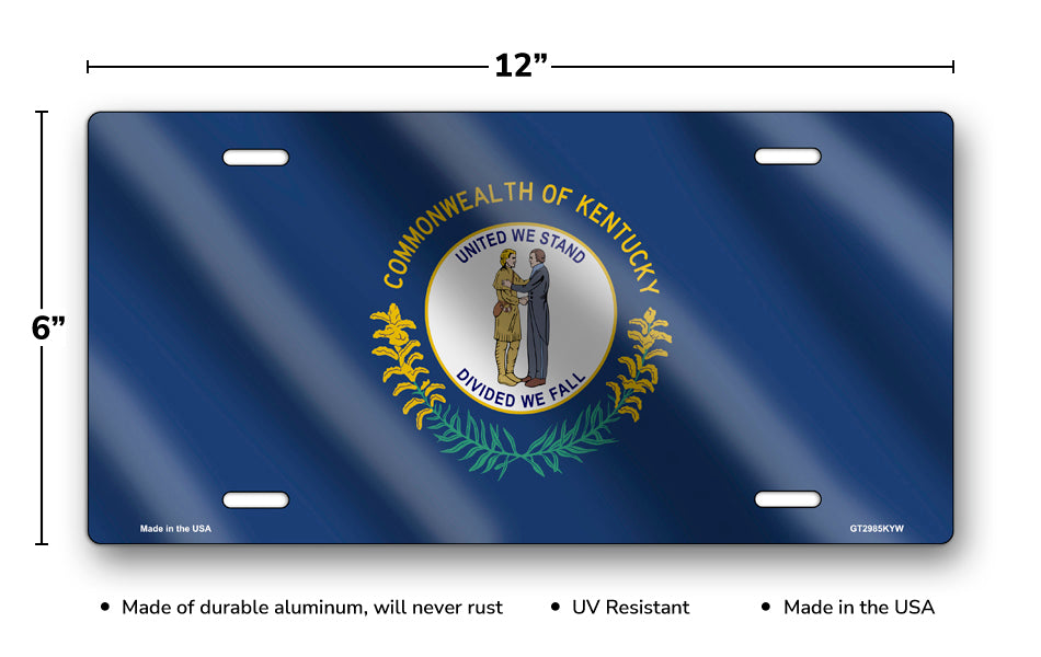 Wavy Kentucky State Flag License Plate