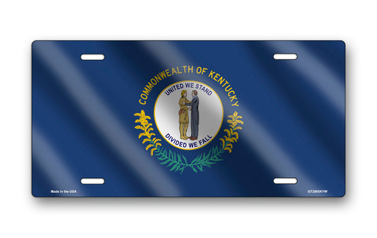 Wavy Kentucky State Flag License Plate