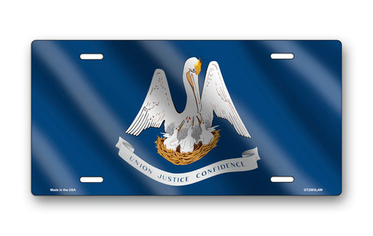 Wavy Louisiana State Flag License Plate