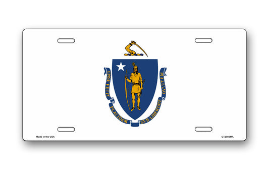 Massachusetts State Flag License Plate