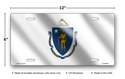 Wavy Massachusetts State Flag License Plate