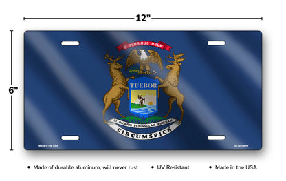 Wavy Michigan State Flag License Plate