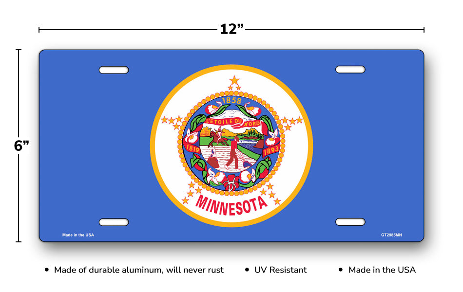 Minnesota State Flag License Plate