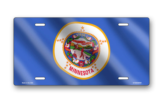 Wavy Minnesota State Flag License Plate
