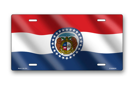 Wavy Missouri State Flag License Plate