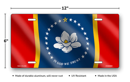 Wavy Mississippi State Flag License Plate