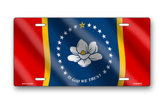 Wavy Mississippi State Flag License Plate