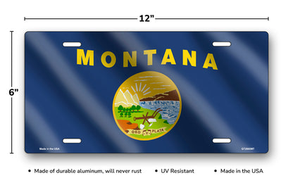Wavy Montana State Flag License Plate