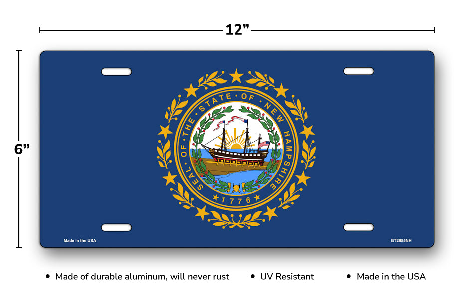 New Hampshire State Flag License Plate
