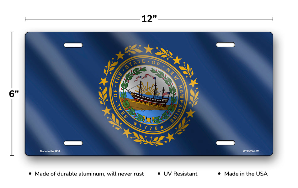 Wavy New Hampshire State Flag License Plate