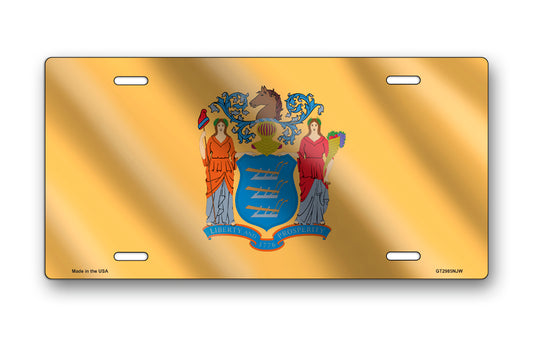 Wavy New Jersey State Flag License Plate