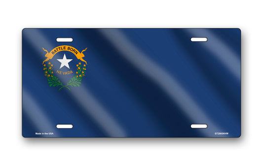 Wavy Nevada State Flag License Plate