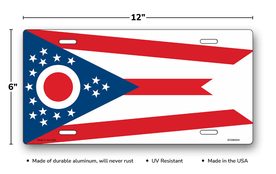 Ohio State Flag License Plate