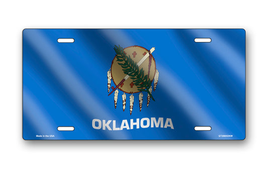 Wavy Oklahoma State Flag License Plate