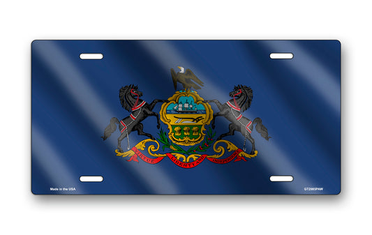 Wavy Pennsylvania State Flag License Plate