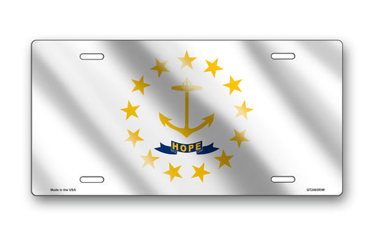Wavy Rhode Island State Flag License Plate
