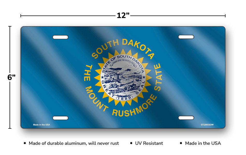 Wavy South Dakota State Flag License Plate