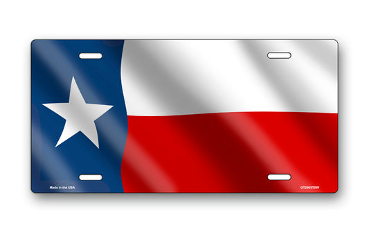 Wavy Texas State Flag License Plate