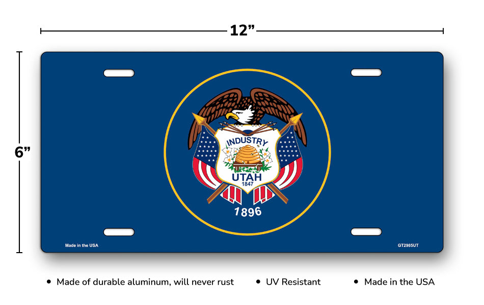 Utah State Flag License Plate