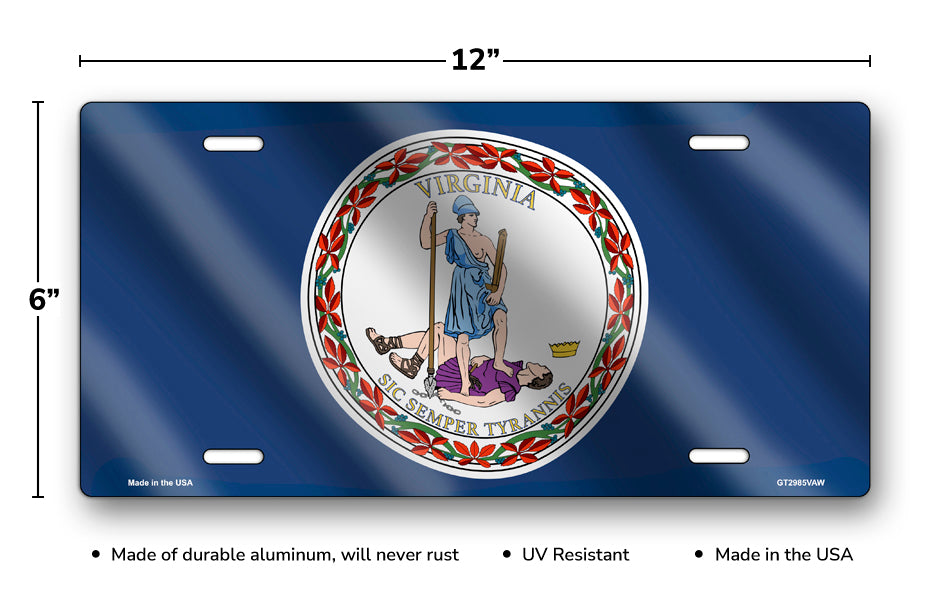 Wavy Virginia State Flag License Plate