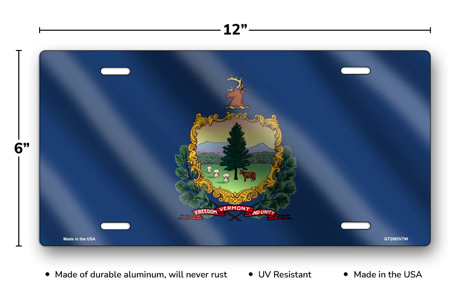 Wavy Vermont State Flag License Plate