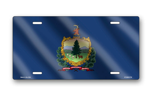 Wavy Vermont State Flag License Plate