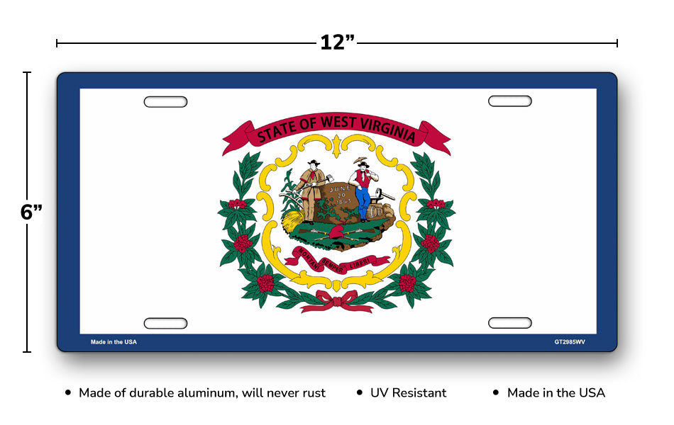 West Virginia State Flag License Plate