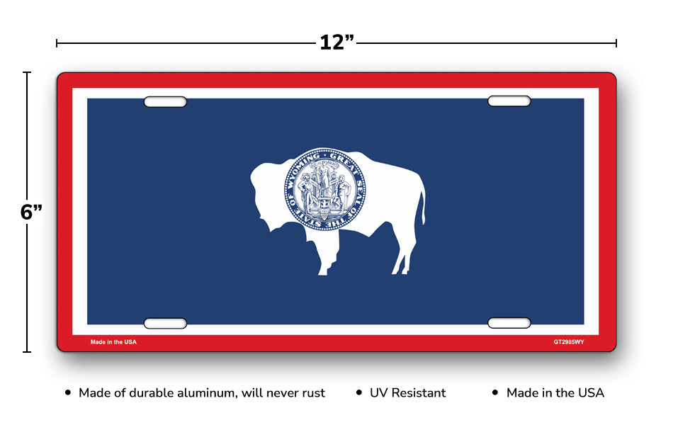 Wyoming State Flag License Plate