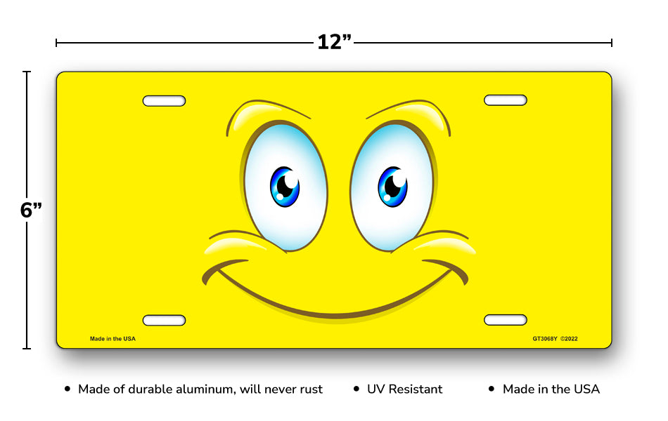 Happy Smiley License Plate