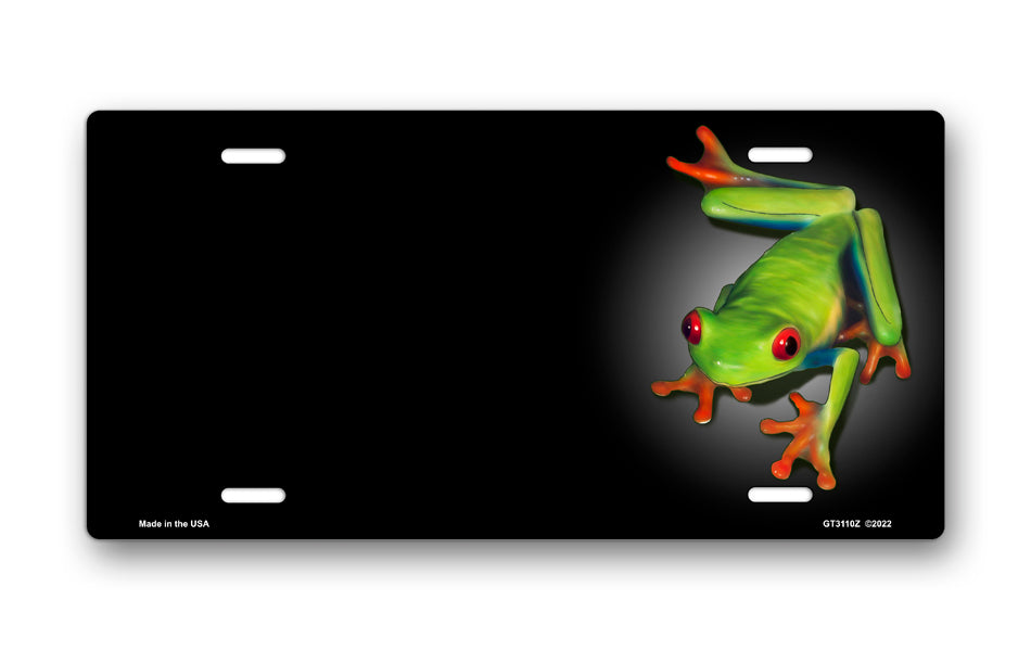 Tree Frog Offset on Black License Plate