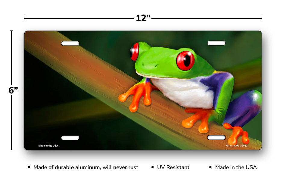 Tree Frog on Stem License Plate