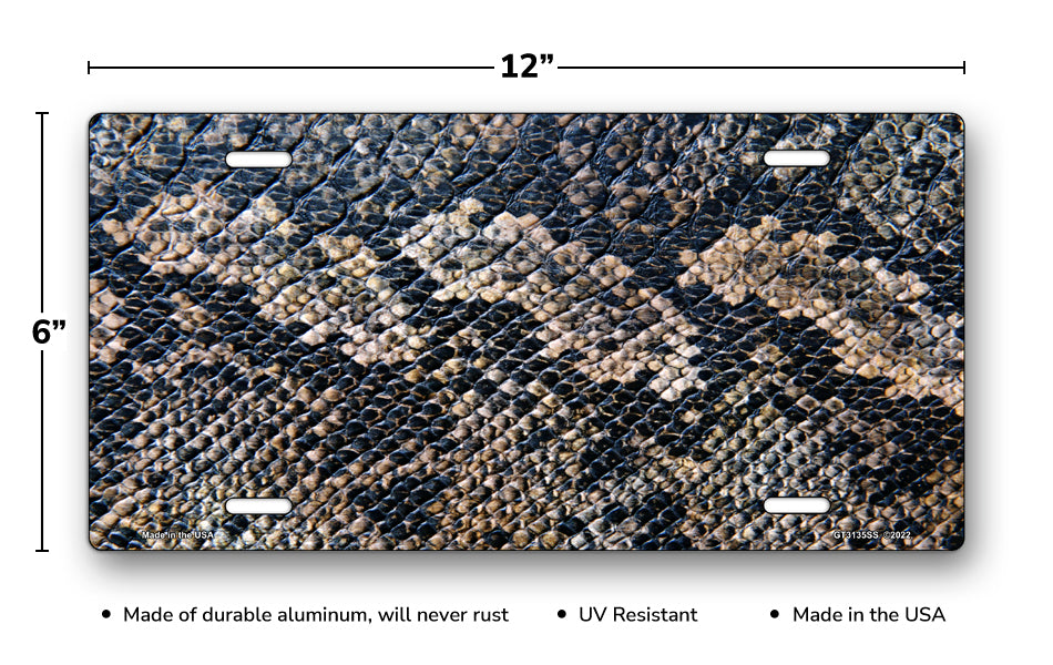 Snake Skin License Plate