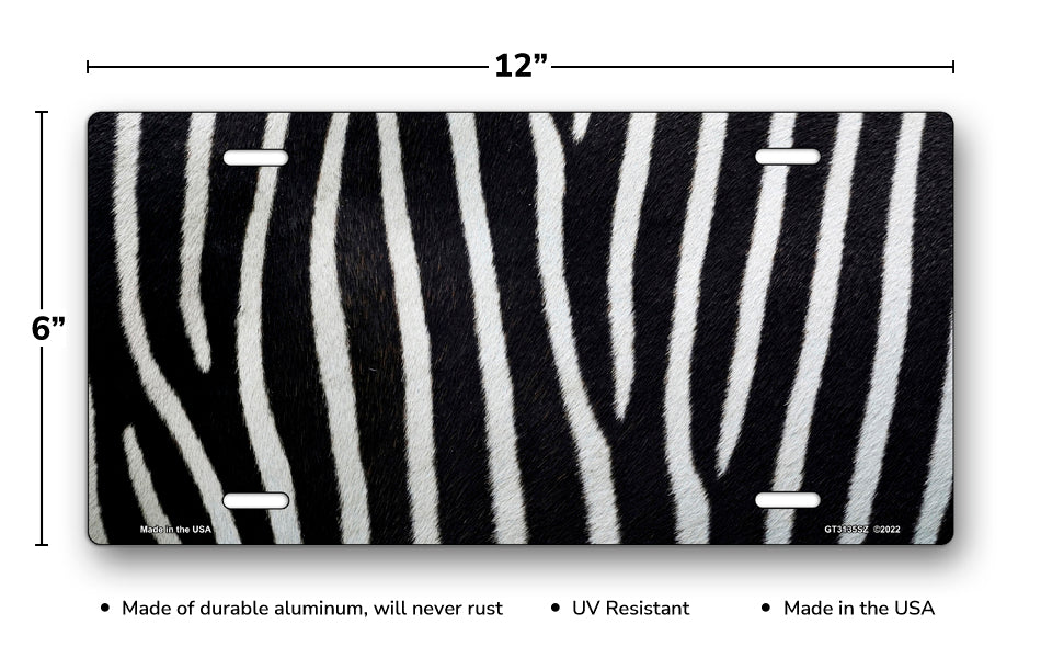 Zebra Fur License Plate