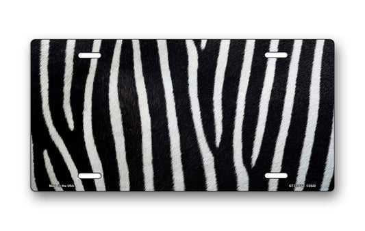 Zebra Fur License Plate