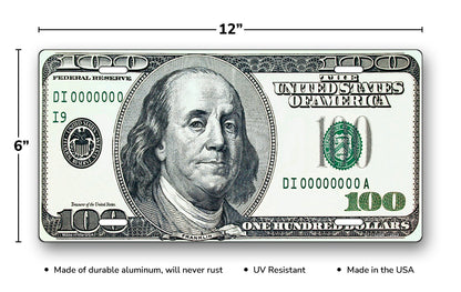 $100 Dollar Bill License Plate