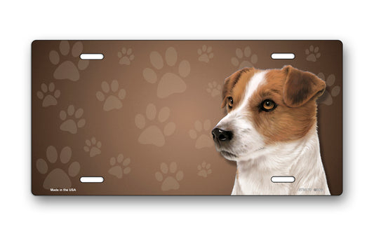 Jack Russell Terrier on Paw Prints License Plate