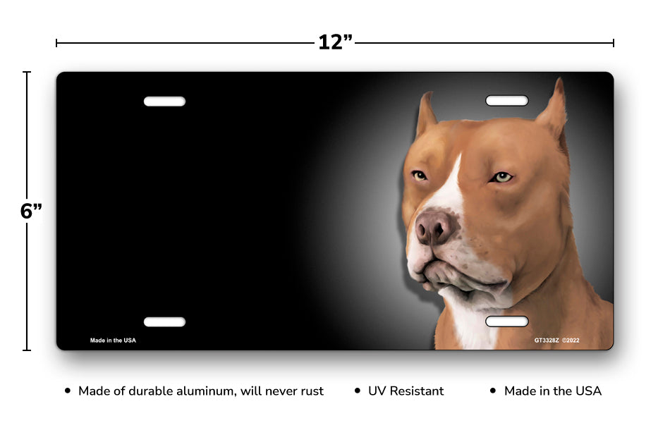 Pitbull on Black Offset License Plate