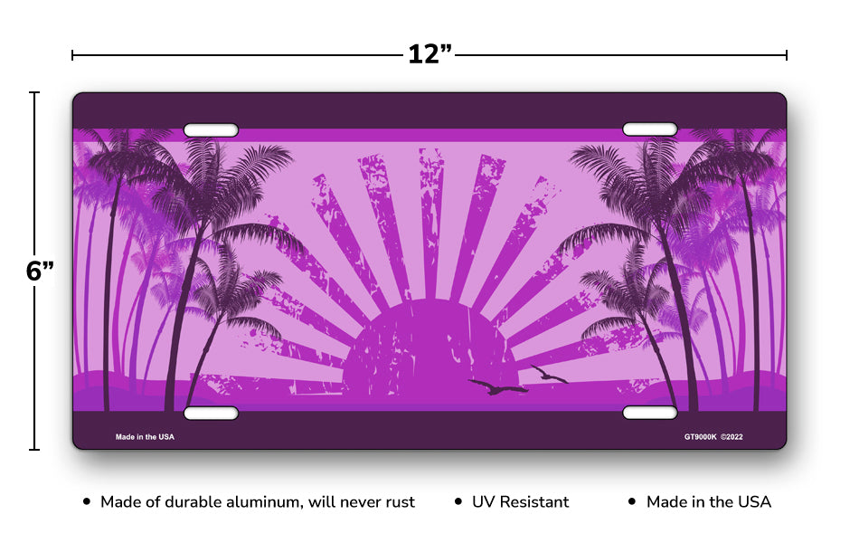 Purple Sunrise Scenic License Plate