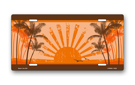 Orange Sunrise Scenic License Plate