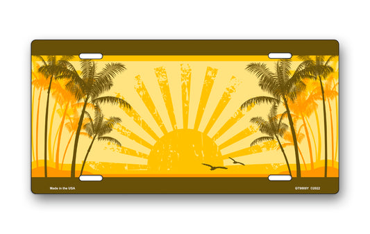 Yellow Sunrise Scenic License Plate