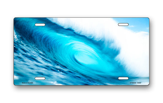 Crystal Blue Wave License Plate