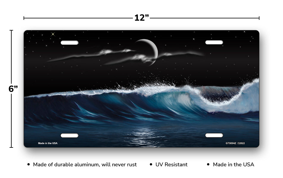 Night Wave Palms Scenic License Plate