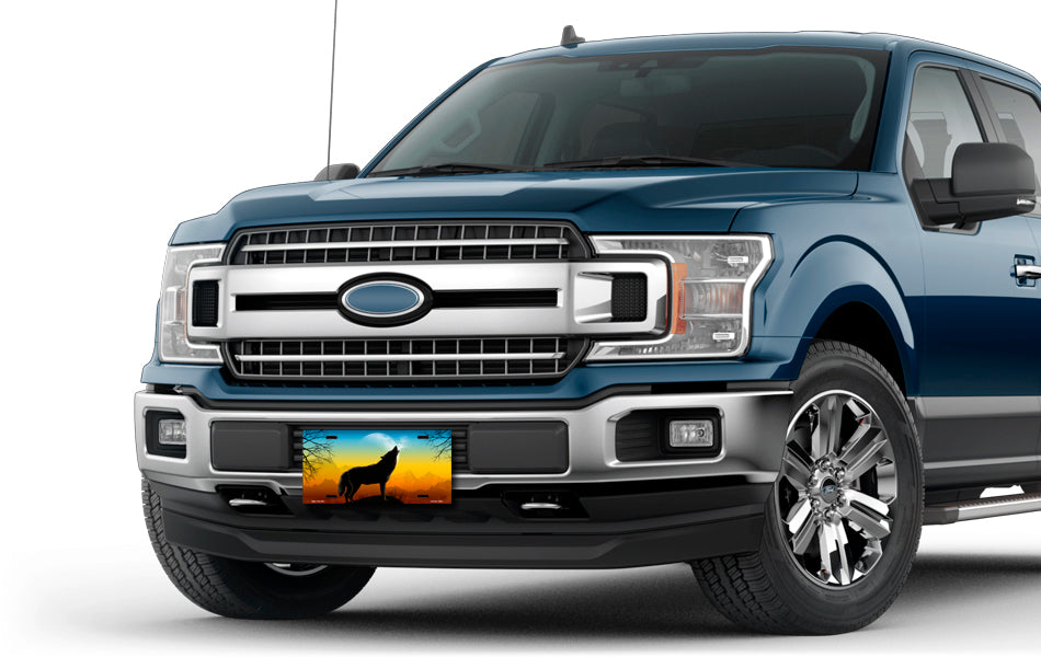 Howling Wolf on Full Color License Plate