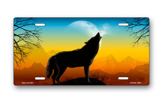 Howling Wolf on Full Color License Plate